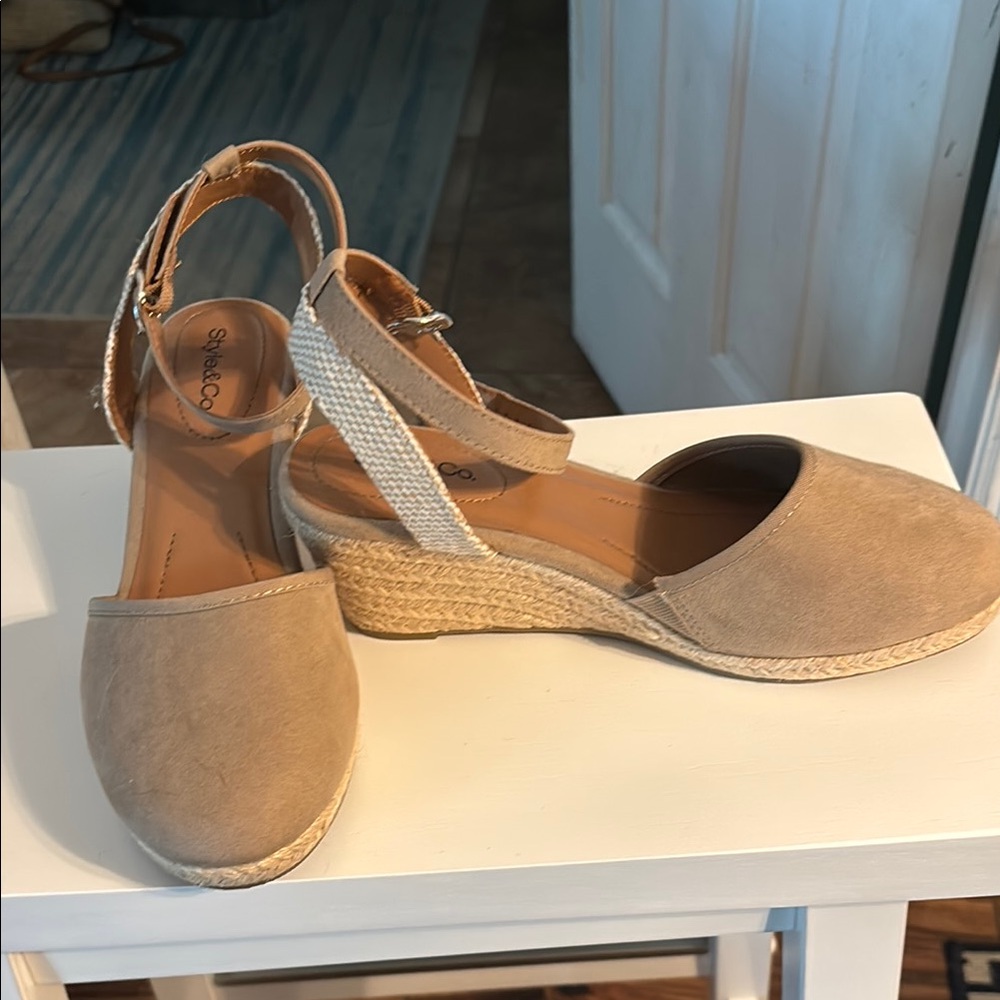 Style & Co Tan Espadrille Wedge Sandals
